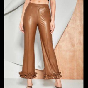 Ruffle Hem Seam Front Pants